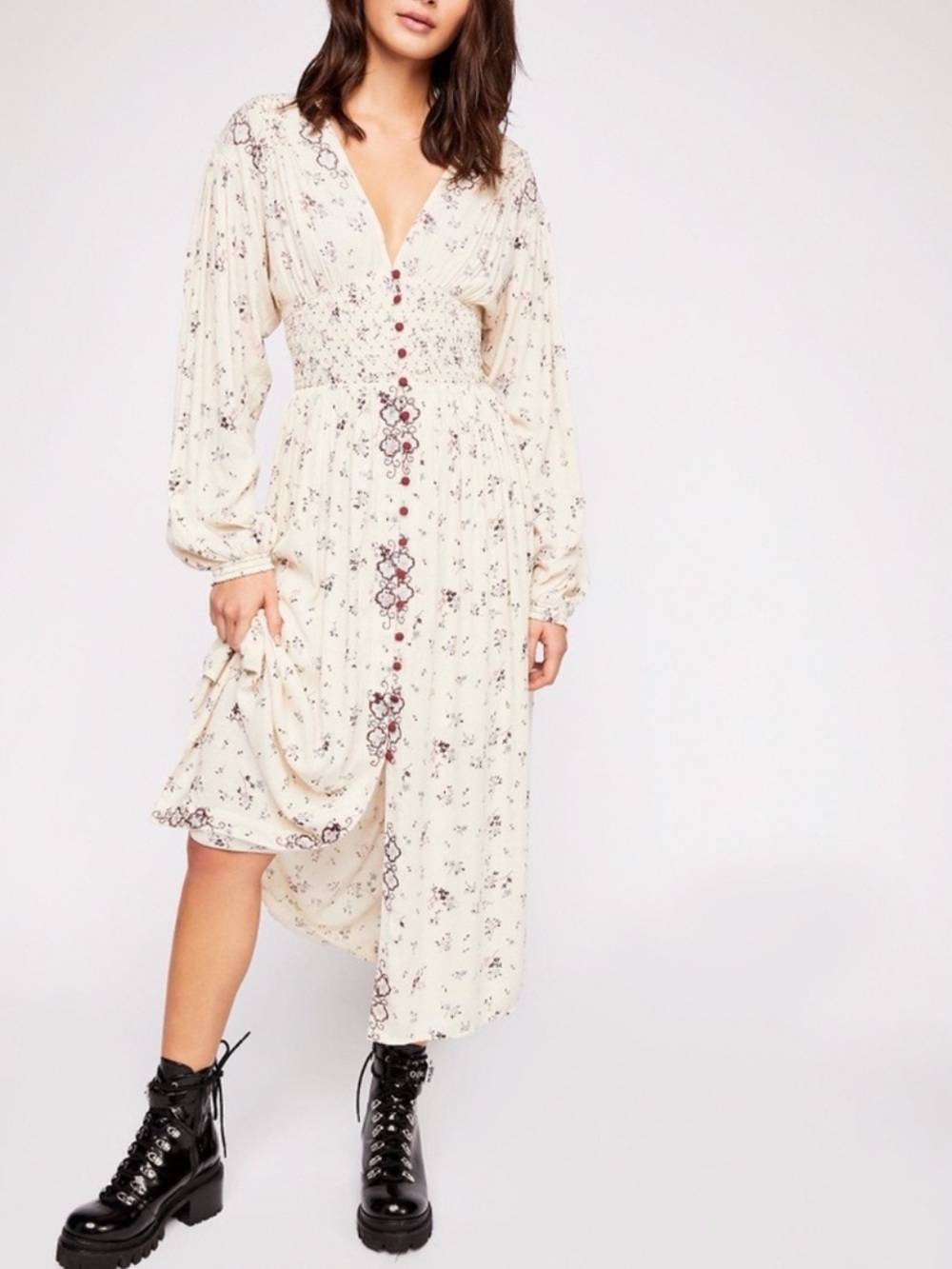 FREE PEOPLE Wildflowers Embroidered Maxi Dress